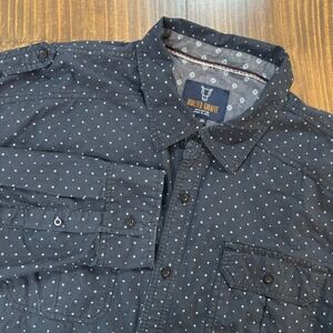 QUILTED GIRAFFE Mens 3XL Long Sleeve Star Print Button Down Shirt Cotton